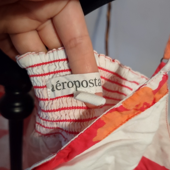 Vintage Aeropostale lg super cute orange pink and white floral tank - Picture 4 of 5